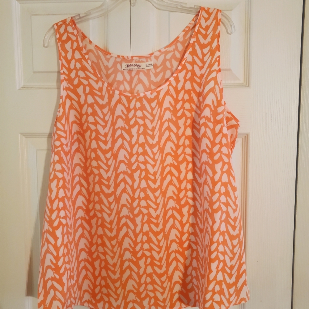 Faded Glory Peach/White Womens Tank